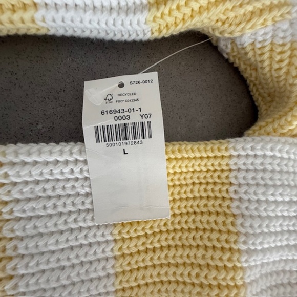 NWT Striped Lightweight Shaker-Stitch Cardigan Knit Button Sweater Sz Large NEW - Picture 2 of 7